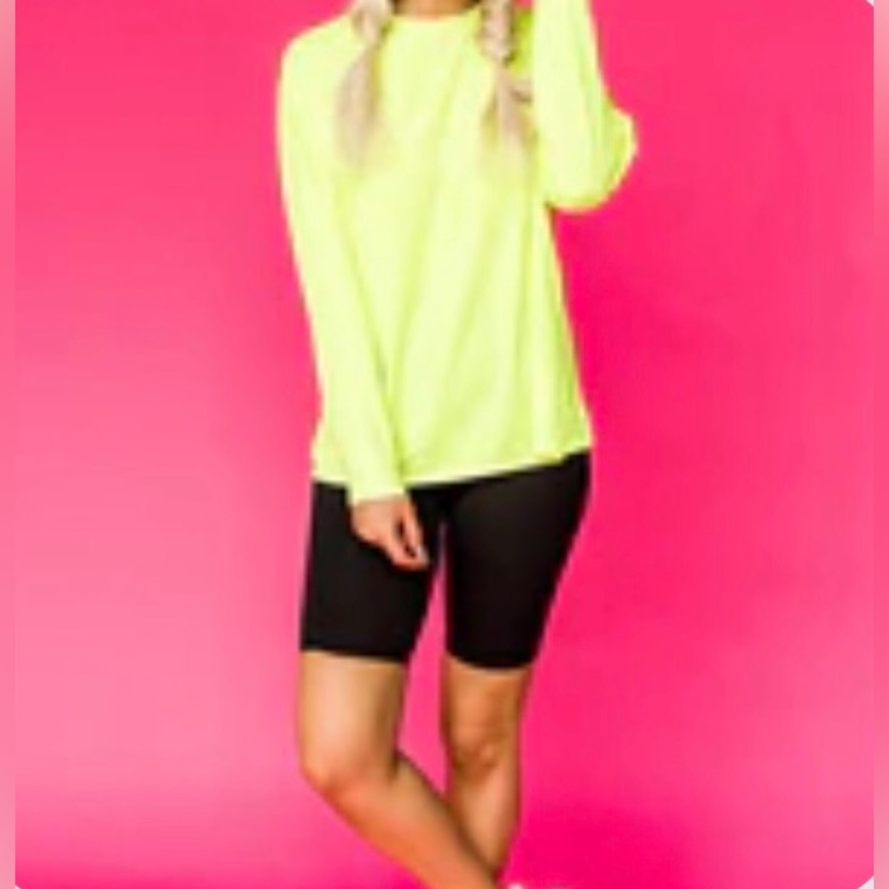 Dressed In LALA “Kourtney Neon Long Sleeve Top” S